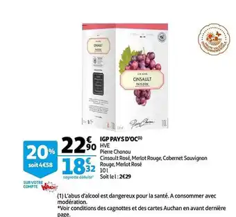 Auchan Igp Pays D'oc Hve Pierre Chanau offre