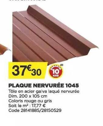 Bricomarché Plaque Nervurée 1045 offre