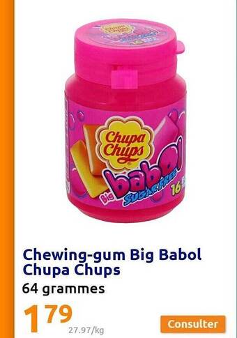 Action Chewing-gum Big Babol Chupa Chups offre