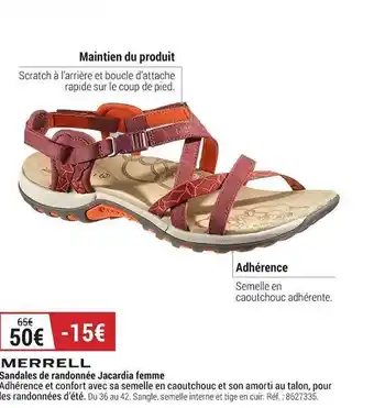 Promo Sandales De Randonnee Jacardia Femme Merrell chez Decathlon