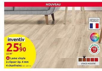 Mr Bricolage Inventiv Lame Vinyle à Clipser ép. 4 Mm 4 Chanfreins offre