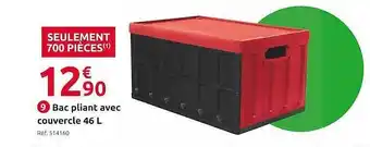 Mr Bricolage Bac Pliant Avec Couvercle 46l offre