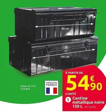 Mr Bricolage Cantine Métallique Noire offre