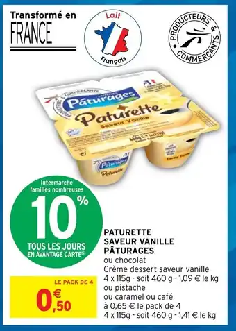 Intermarché Hyper Paturette Saveur Vanille Pâturages offre