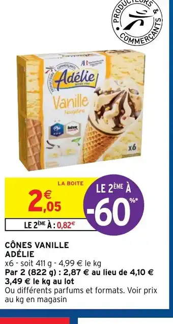 Intermarché Hyper Cônes Vanille Adélie offre