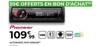 Feu Vert Pioneer autoradio mvh-330dab offre
