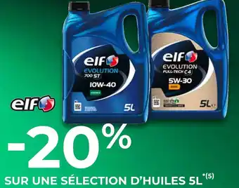 Feu Vert Elf bon plan sur une sélection d’huiles 5l de la marque elf offre