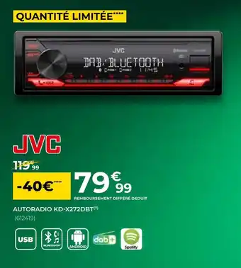 Feu Vert Jvc autoradio kd-x272dbt offre