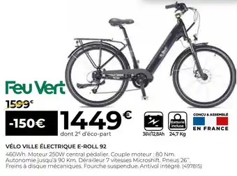 Feu Vert Feu vert vélo ville électrique e-roll 92 offre