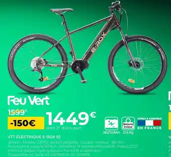 Feu Vert Feu vert vtt électrique e-rox 92 offre