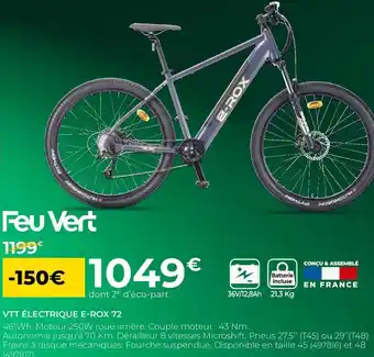 Feu Vert E-rox vtt électrique 72 offre