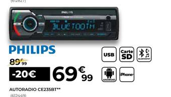 Feu Vert Philips autoradio ce235bt offre