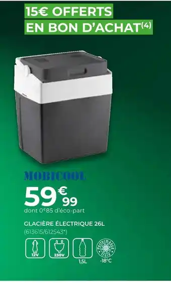 Feu Vert Mobicool glacière électrique 26l offre