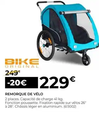 Feu Vert Bike original remorque de vélo offre