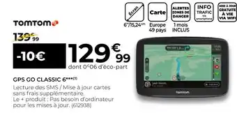 Feu Vert Tomtom gps go classic 6 offre