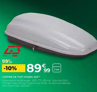 Feu Vert G3 coffre de toit hydra 320 offre