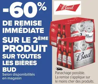 Carrefour Bud bon plan sur toutes les bières de la marque bud offre