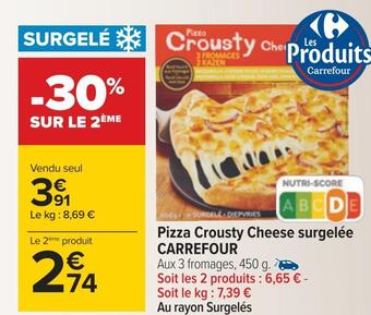 Carrefour Carrefour pizza crousty cheese surgelée offre