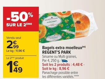 Carrefour Regent's park bagels extra moelleux offre