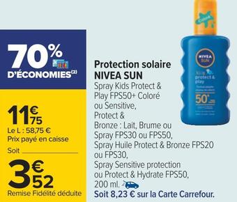 Carrefour Nivea sun protection solaire offre