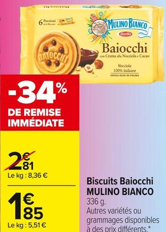 Carrefour Market Mulino bianco biscuits baiocchi offre