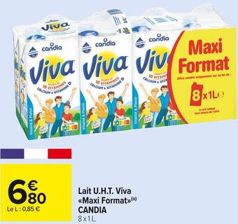 Carrefour Market Candia lait u.h.t. viva maxi format offre