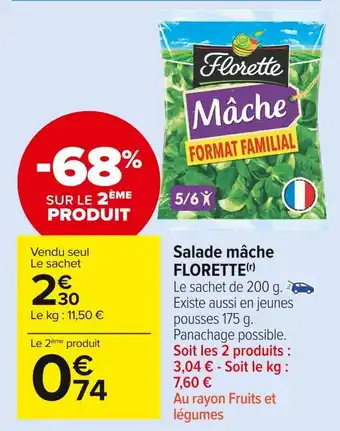 Carrefour Market Florette salade mâche offre