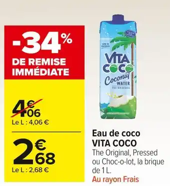 Carrefour Market Vita coco eau de coco offre
