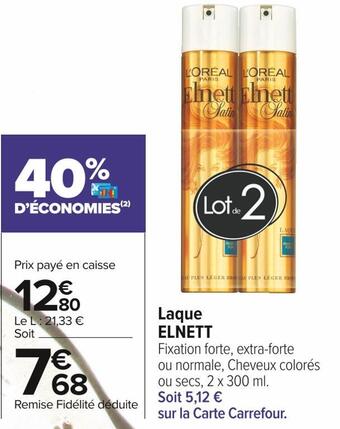 Carrefour Market Elnett laque offre