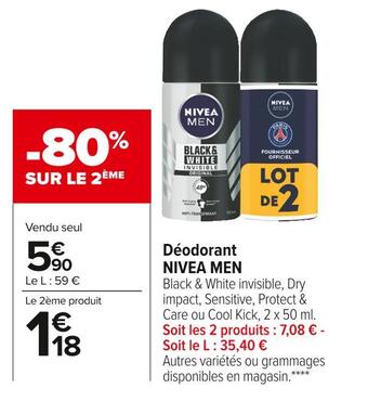 Carrefour Market Nivea men déodorant offre