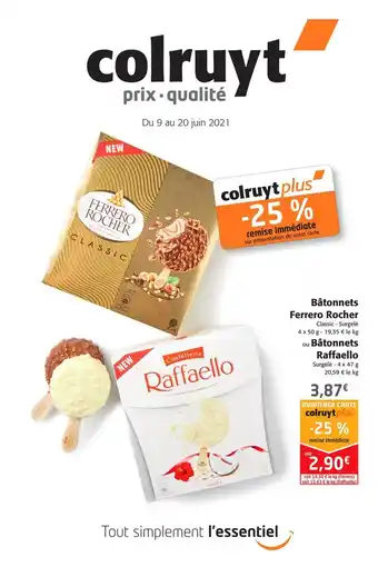 Colruyt Bâtonnets Ferrero Rocher offre