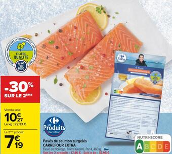 Carrefour Carrefour extra pavés de saumon surgelés offre