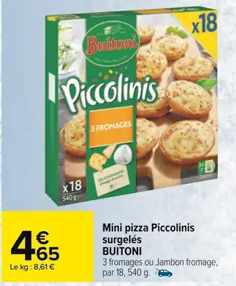 Buitoni mini pizza piccolinis surgelés