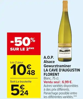 Carrefour Market La cave d’augustin florent a.o.p. alsace gewurztraminer offre