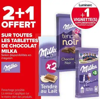 Carrefour Market Milka bon plan sur toutes les tablettes de chocolat milka offre