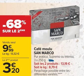 Carrefour San marco café moulu offre