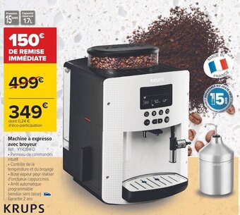 Carrefour Krups machine à expresso avec broyeur offre