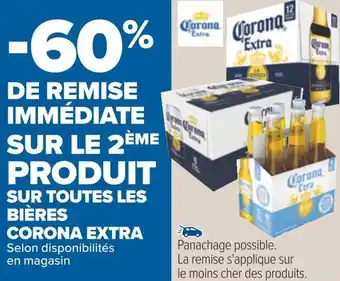 Carrefour Corona extra bon plan sur toutes les bières corona extra offre