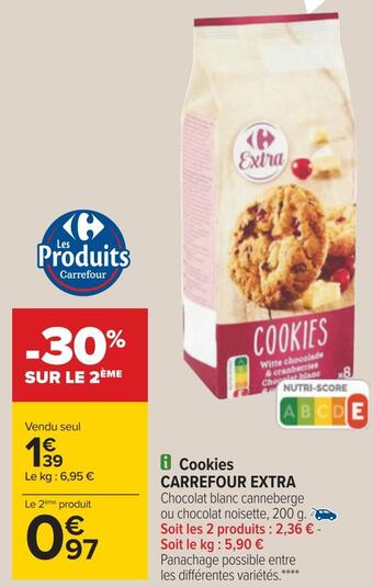 Carrefour Carrefour extra cookies offre