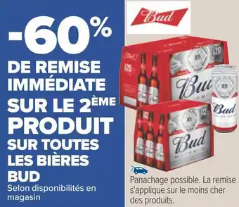 Carrefour Bud bon plan sur toutes les bières bud offre