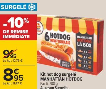Carrefour Kit hot dog surgelé manhattan hotdog offre