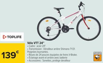 Carrefour Toplife vélo vtt 24'' offre