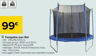 Trampoline avec filet