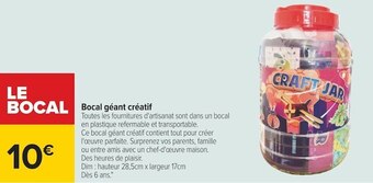 Carrefour Bocal géant créatif offre