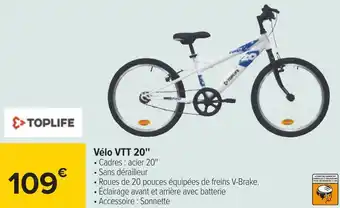 Carrefour Toplife vélo vtt 20'' offre