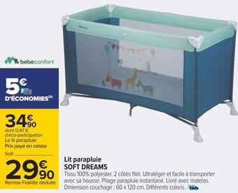 Carrefour Bébéconfort lit parapluie soft dreams offre