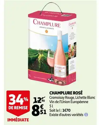 Auchan Champlure champlure rosé offre
