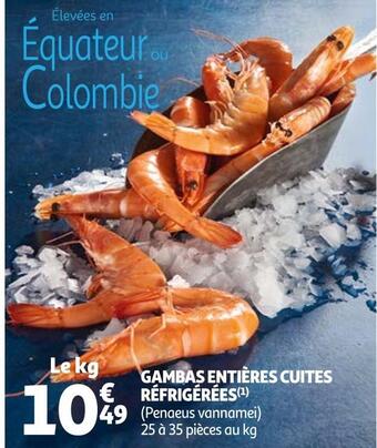 Auchan Gambas entières cuites réfrigérées offre