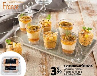 Auchan 4 verrines apéritives offre