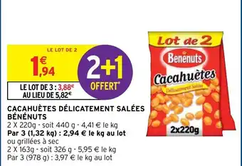 Intermarché Hyper Cacahuètes Délicatement Salées Bénénuts offre